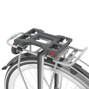 Urban Iki achterzitje Ta-ke BIO fietsstoeltje met dragerbevestiging, zwart en stevig voor veilig kinderzitje op de fiets.