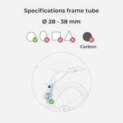 Urban Iki achterzitje voor fietsframe bevestiging, geschikt voor veilige en comfortabele ritten met kinderen op de fiets.