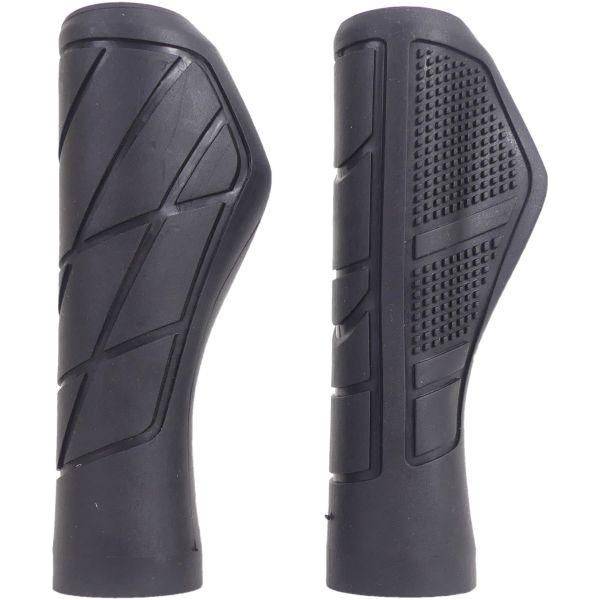 Edge Urban 135/135 mm ergonomische zwarte handvatten voor fiets, soepel en comfortabel grip, zichtbaar in de afbeelding.