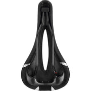 Zwart Selle Italia Lady Gel Flow Manganese L2 stadsfiets- en E-bike zadel met gelvulling en ergonomisch ontwerp.