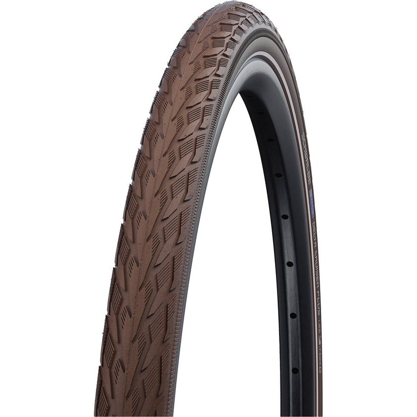 Schwalbe Delta Cruiser Plus 28" stadsfiets buitenband met PunctureGuard in bruin, geschikt voor stadsfietsen, 37-622 formaat.