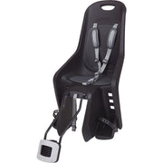 Polisport Bubbly Maxi+ achterzitje voor kinderen, zwart/donkergrijs, bevestiging op fietsframe, veilig en comfortabel.