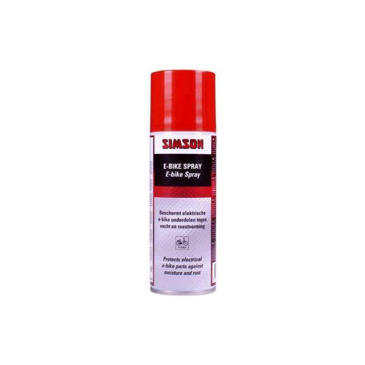 Simson E-Bike Spray smeervet in 200 ml fles, geschikt voor elektrische fietsen en onderhoud.
