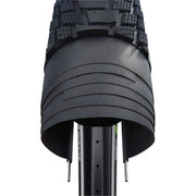 Zwarte Schwalbe Pick-Up 16" stadsfiets buitenband met ADDIX E Super Defense rubber, 55-305 formaat, stevige band voor stadsgebruik.