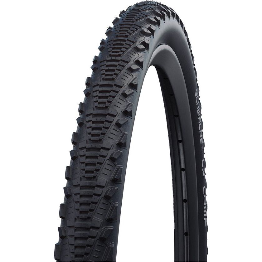 Zwarte Schwalbe 26-inch Cx Comp K-Guard gravelband zonder reflectie, dikke buitenband voor fietsen, zijaanzicht