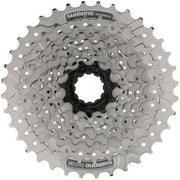 Shimano Acera CS-HG201 9-speed cassette met metalen tandwielen en zwarte behuizing, geschikt voor MTB en racefietsen