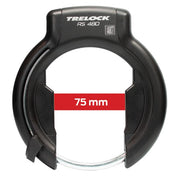 Zwart Trelock fiets- en ringslot Rs 480 Protect-O-Connect XL met bevestigingsketting en slotmechanisme, zichtbaar in de afbeelding