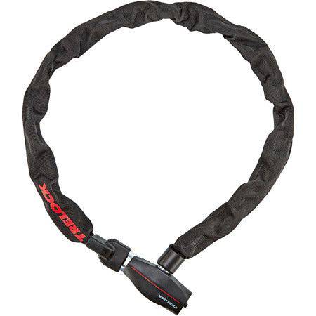 Zwart Trelock kettingslot BC480 van 110cm lang en 8mm dik, stevig en veilig voor fietsbeveiliging.