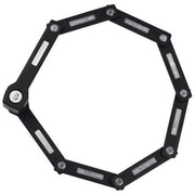 Zwart Trelock vouwslot Two Go 80cm Xmove met ketting voor fietsbeveiliging, zichtbaar in de afbeelding.
