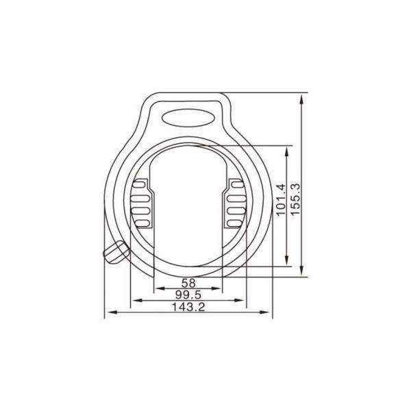 Zwart Edge Strong Ringslot ART2 beveiligingslot voor fiets of scooter, robuuste en stevige bevestiging.