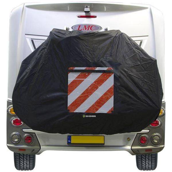 Zwarte DS Covers fietsdrogerhoes voor Star fietsendrager zonder gevaarbordhouder, beschermt tegen weer en vuil.