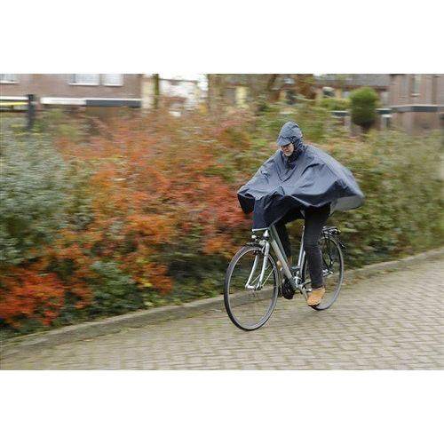 Zwarte Mirage regenponcho van polyester, waterdichte regenkleding met capuchon en elastische taille voor bescherming tegen regen