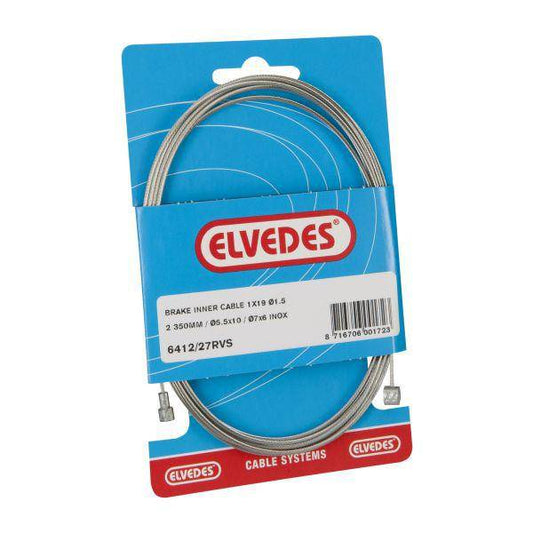 Rem Binnenkabel Elvedes 2350Mm Rvs Ø1,5Mm V-Nippel En T-Nippel (Op Kaart) - Le Coq Wielerartikelen