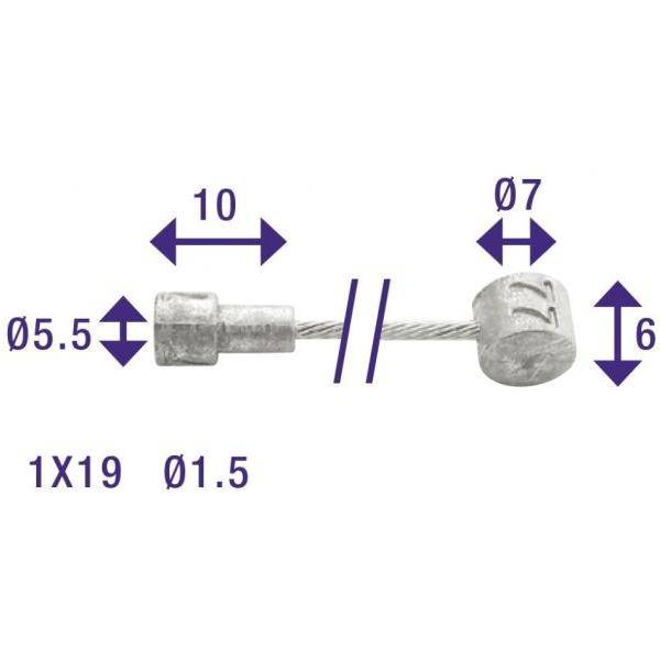Rem Binnenkabel Edge 2250 Mm Met 2 Nippels - Le Coq Wielerartikelen