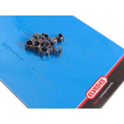 Set van vier zwarte Elvedes roteerhaken van PVC, Ø4,3-5,0 mm, geschikt als remonderdelen.