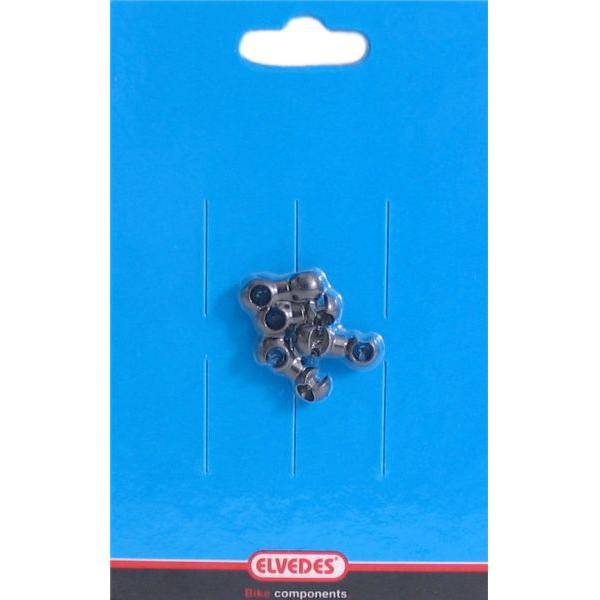 Set van vier zwarte PVC-roteerhaken van Elvedes, geschikt voor remonderdelen, diameter 4,3-5,0 mm, zichtbaar in de afbeelding