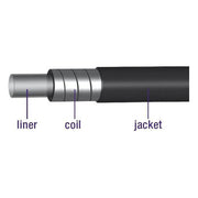 Elvedes buitenkabel met Teflon, 5mm diameter, 10 meter rol, zilverkleurige remkabel voor fietsen en machines.