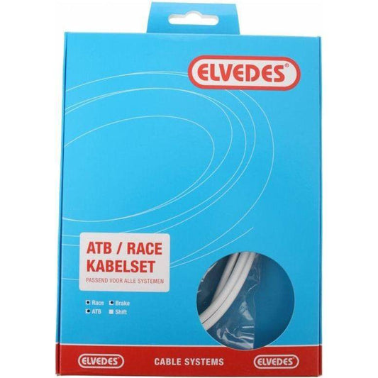 Elvedes Rem Kabelkit Atb / Race Compleet - Wit (In Doosje) - Le Coq Wielerartikelen