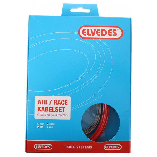 Elvedes Rem Kabelkit Atb / Race Compleet - Rood (In Doosje) - Le Coq Wielerartikelen