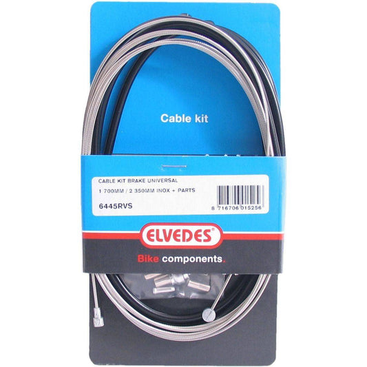 Elvedes Universele Remkabelkit 1700Mm / 2350Mm Rvs - Zwart - Le Coq Wielerartikelen