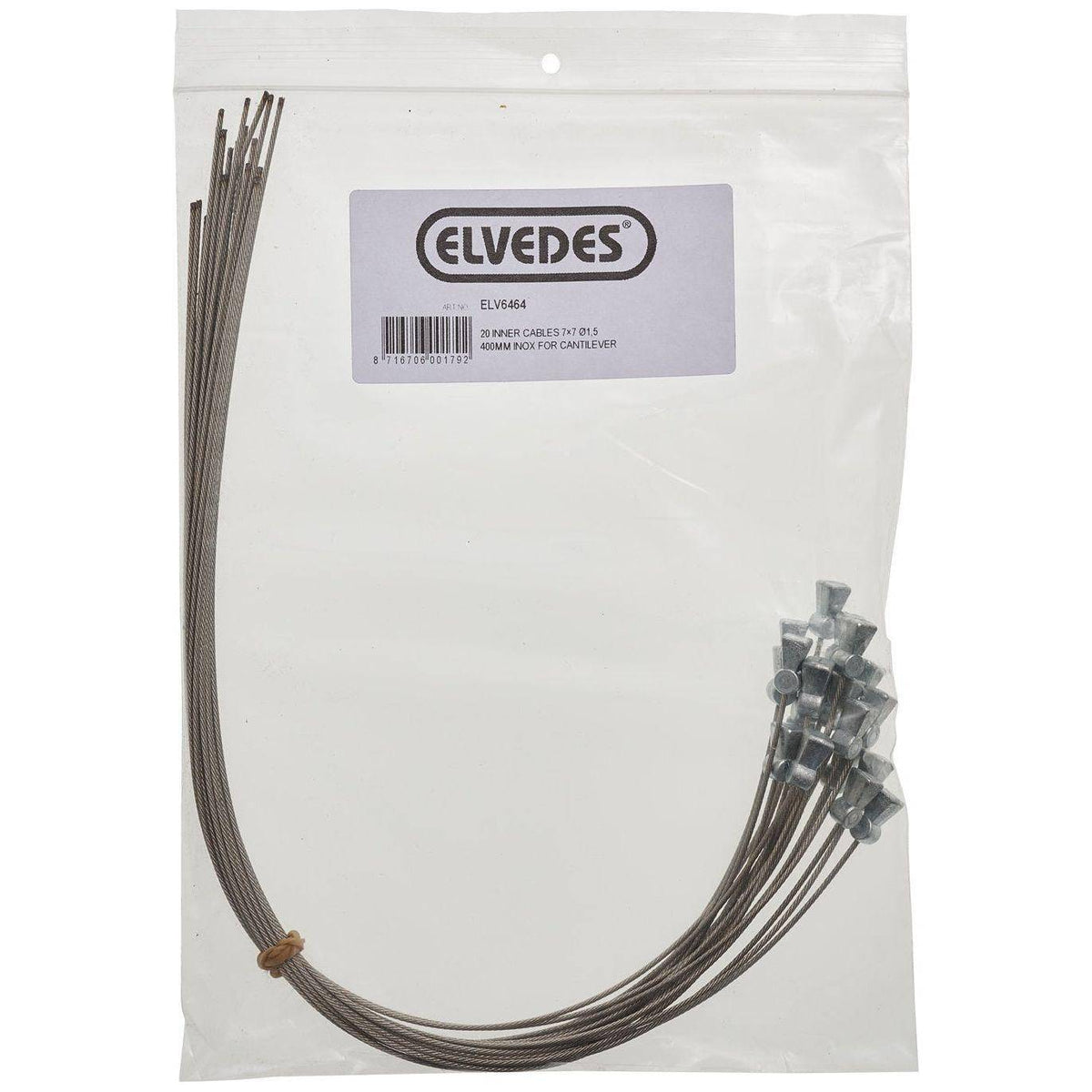 Set van 20 RVS binnenkabels voor remmen, diameter 1,5 mm, lengte 400 mm, van Elvedes, geschikt voor binnenmontage