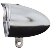 Spanninga Trendo Xdo koplamp met chroom afwerking en 10 Lux voor fietsverlichting, zichtbaar in de afbeelding.