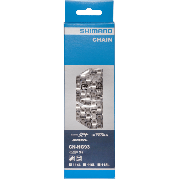 Shimano Fietsketting 9 Speed Deore Xt / Ultegra Hg93 Met Kettingpen - 116 Schakels - Le Coq Wielerartikelen
