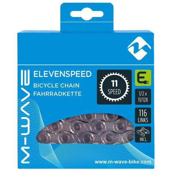 M-Wave 11-speed e-bike ketting, 1/2 x 11/128 inch, 116 schakels met sluitschakel, geschikt voor elektrische fietsen