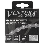 Ventura ketting 6/7 snelheid 1/2 x 3/32 inch, 116 schakels met sluiting, geschikt voor fietsen of machines.