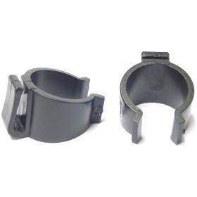 Zwarte hesling jasbeschermerklem van 20 mm, toebehoren voor kleding of tassen, zichtbaar op de afbeelding.