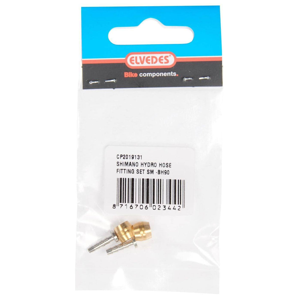 Elvedes Hydroslang Aanluiting Set voor Shimano SM-BHL90, nieuwe product, compatibele fietsonderdelen, duidelijke afbeelding van de set.