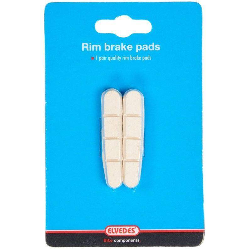 Elvedes V-brake remblokjes met witte compound, 5mm vervangingspad voor Shimano velgremmen, paar remblokken in afbeelding