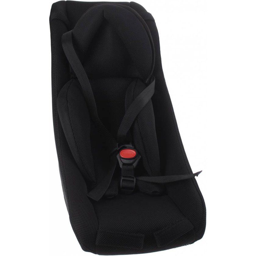 Zwart babyschaal voor bakfiets of fietskar Melia Mplus 4S Plus, geschikt voor baby's van 0 tot 9 maanden, in de bakfiets kinderzitje.