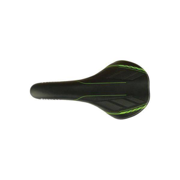 Fietszadel Voor Racefiets Microfi - Zwart/Groen - Le Coq Wielerartikelen