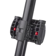 Zwarte Polisport framehouder voor Ø28/40 mm fietsen, geschikt voor Bilby, Koolah, Boodie en Joy accessoires.