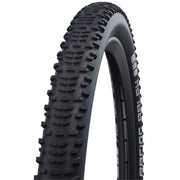 Zwarte Schwalbe Racing Ralph 29" MTB buitenband met TLR ADDIX Performance, vouwband voor off-road fietsen.