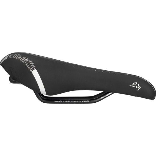 Selle Italia Lady Gel Flow stadsfietszadel met manganese rails, comfortabel en ergonomisch ontworpen voor damesfietsen.