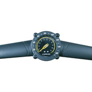 Topeak Joeblow Elite vloerpomp met digitale manometer en stevige handgreep voor fietsen en banden.