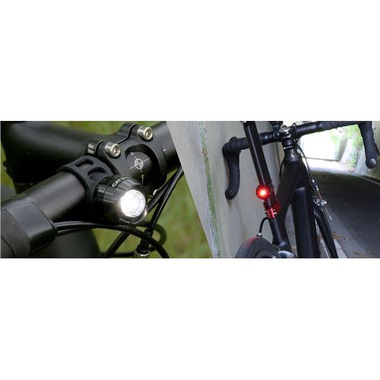 Cateye ORB LED fietsverlichtingsset met voor- en achterlicht, universeel geschikt voor veilig fietsen in het donker