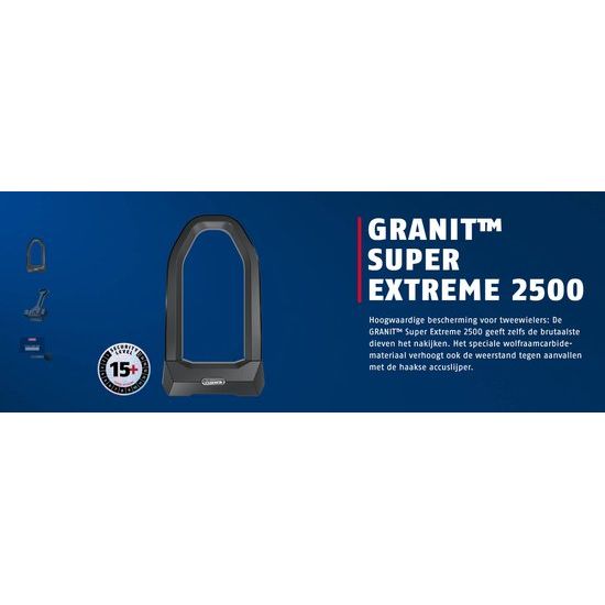 Abus Granit Super Extreme 2500 USH2500 230x102x27mm Schwarzes Bügelschloss