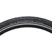 Zwarte 28-inch Continental Contact Plus City Safetyplus breaker buitenband voor stadsfietsen, goed zichtbare profiel en stevige constructie