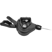 Shimano SLX SL-M7100 12-speed shifter met I-Spec EV rechts in zwart, zichtbaar met bedieningsknoppen en kabel.