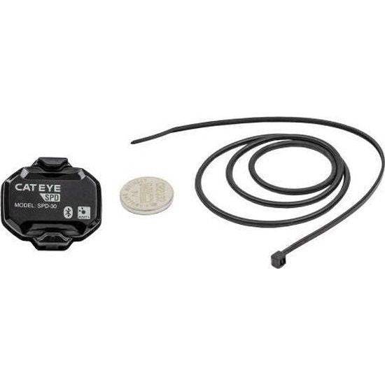 Cateye SPD-30 magneetloze cadanssensor met Bluetooth en Ant+, waterdicht IPX7, geschikt voor fietscomputers en trainingsapps.