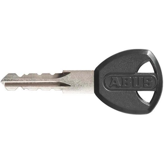 Zwart Abus Star 4508K/150 Kabelslot met stevige metalen beugel en slotmechanisme, geschikt voor beveiliging van kabels en apparaten.