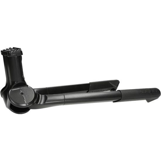 Zwart Ursus Jumbo Evo crankbescherming voor middenstandaard, 300 mm, geschikt voor standaard 2-poot fietsstandaard.