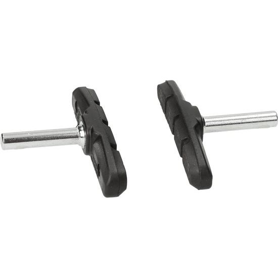 Shimano M70T2 V-brake remblokken met stift voor aluminium velgen, geschikt voor stevige fietsremmen, zwart rubber en metalen bevestiging