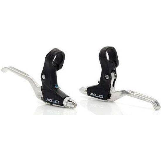 Zwarte en zilveren XLC V-brake remgreep Bl-V04, losse remgrepen voor fietsremmen, geschikt voor V-brake systemen.