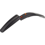 Zwart SKS Shockblade II voorspatbord voor 26/27,5 inch fietsen, PVC materiaal, flexibel en duurzaam.