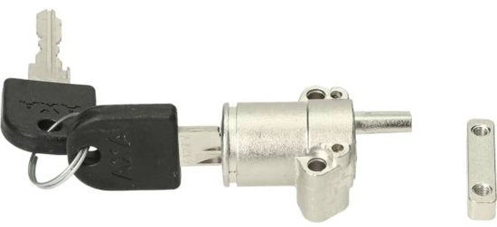 Zilveren Axa Bosch Gen3 Accuslot Powertube 500 voor slothouder en bevestiging, zichtbaar op de afbeelding.