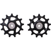 Shimano RD-M7100 derailleurwieltjes set voor 12-speed fietsversnellingen, close-up van de onderdelen